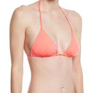 Milly   Cabana  Cabo Solid Triangle Bikini Top  S NWOT 98 Tangerine
